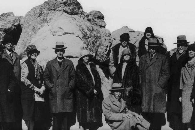 Officials at the cableway's opening on 4 October 1929