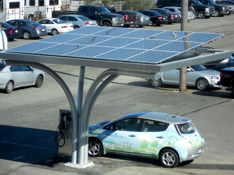 Solar-powered electric car chargers anyone?