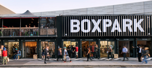 Box Park in London, a container-themed retail experience. Image: www.boxpark.co.uk
