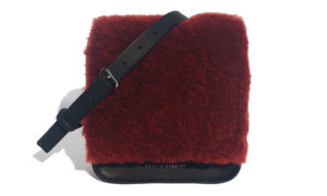 maroon shearling handbag