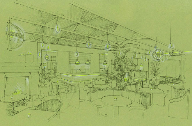 The Conservatory Sketch LIFE Grand Cafe