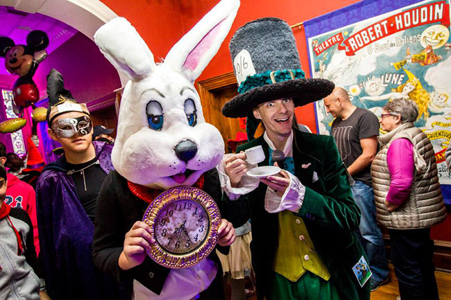 The Mad Hatter and Rabbit at 2015's Traditional Children's Magic Festival.
