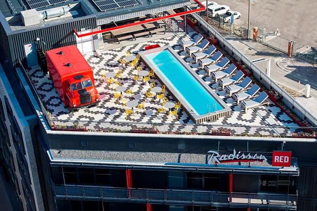 The Radisson RED roof.