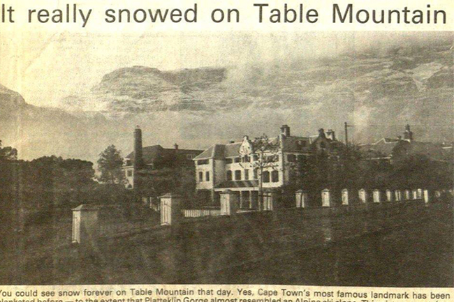 table mountain snow