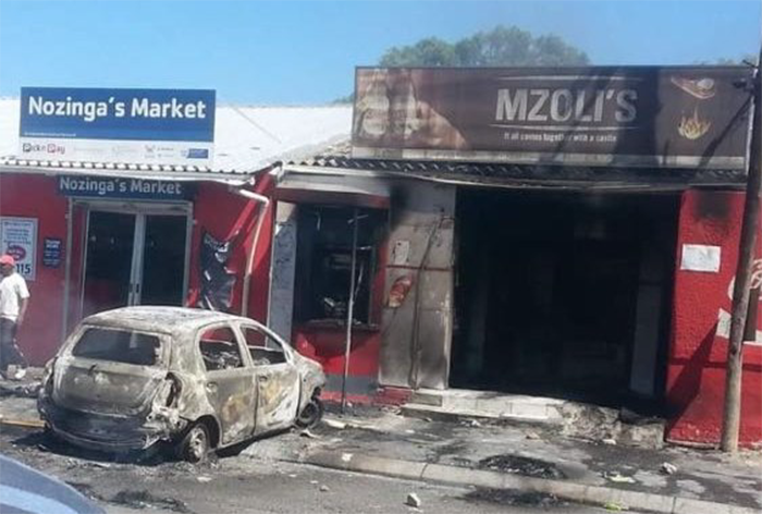 Mzoli's vandalised and set alight