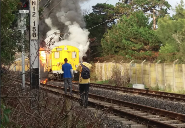 Another Metrorail train set on fire
