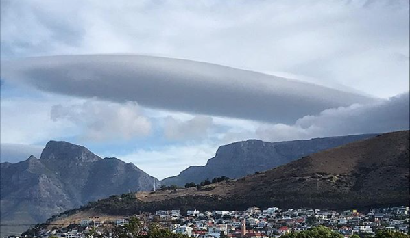 Cape Town's clouds take on unusual shapes