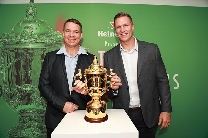 Rugby fans can view the World Cup trophy