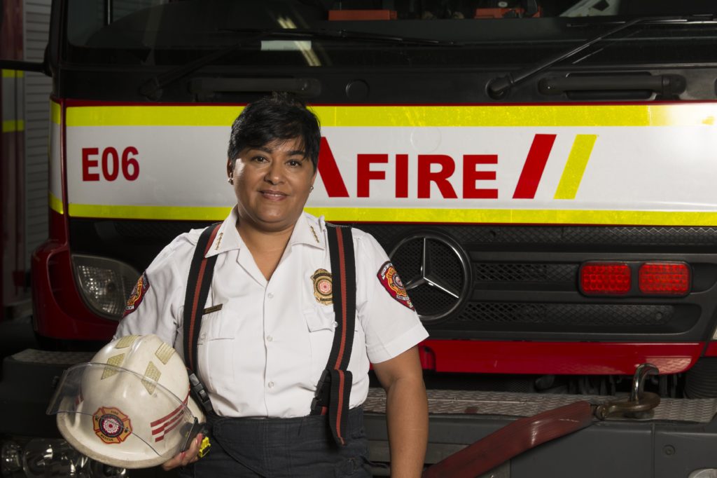 Female firefighter breaks glass ceiling