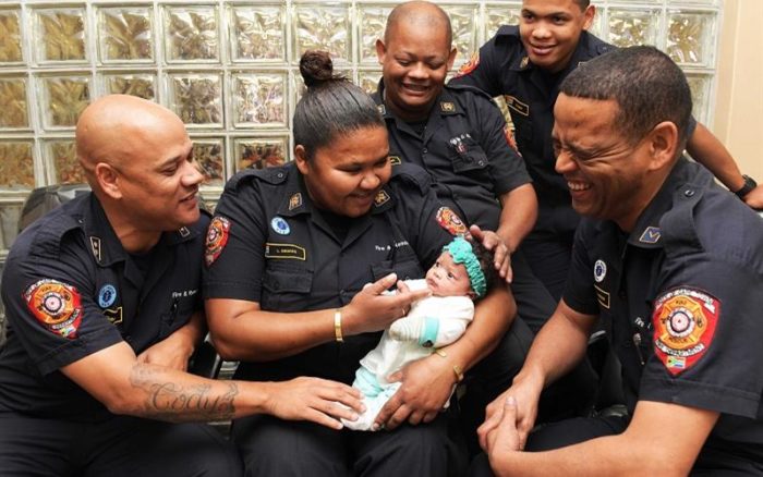 Firefighters save two-week-old baby