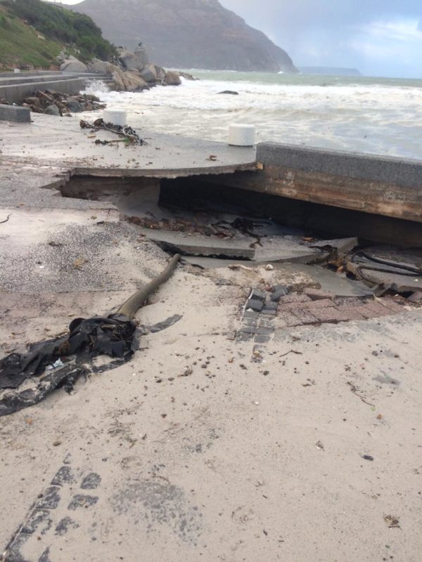 The storm has destroyed infrastructure at beaches as well (Source: Tammy Matthyssen/Hout Bay Neighbourhood Watch/Facebook)