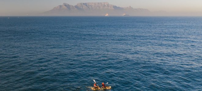 Father and son build raft during lockdown and paddle to Robben Island
