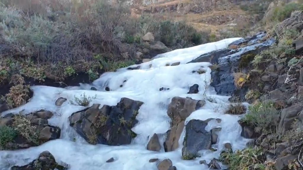 Waterfall freezes over as temperatures dip across the Cape