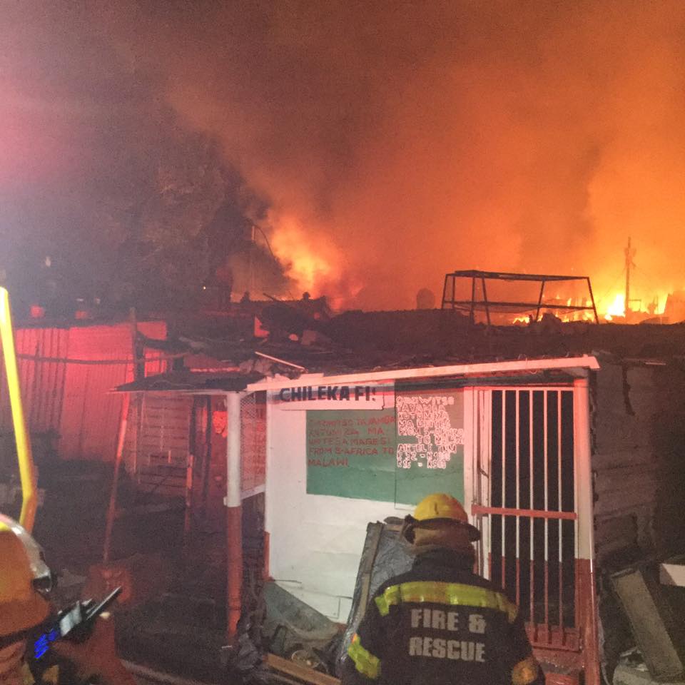 Fire burns through homes in Imizamo Yethu