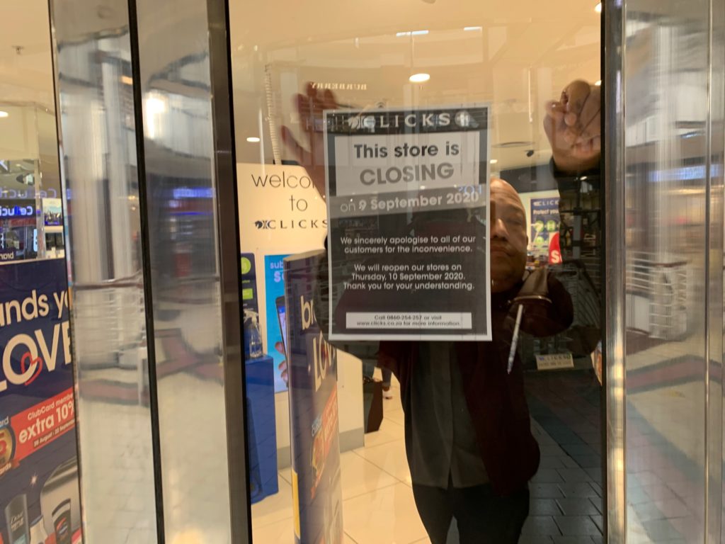 Clicks closes all stores to counsel staff
