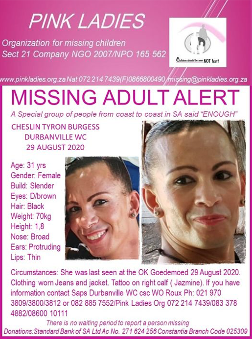 Police search for missing Durbanville woman