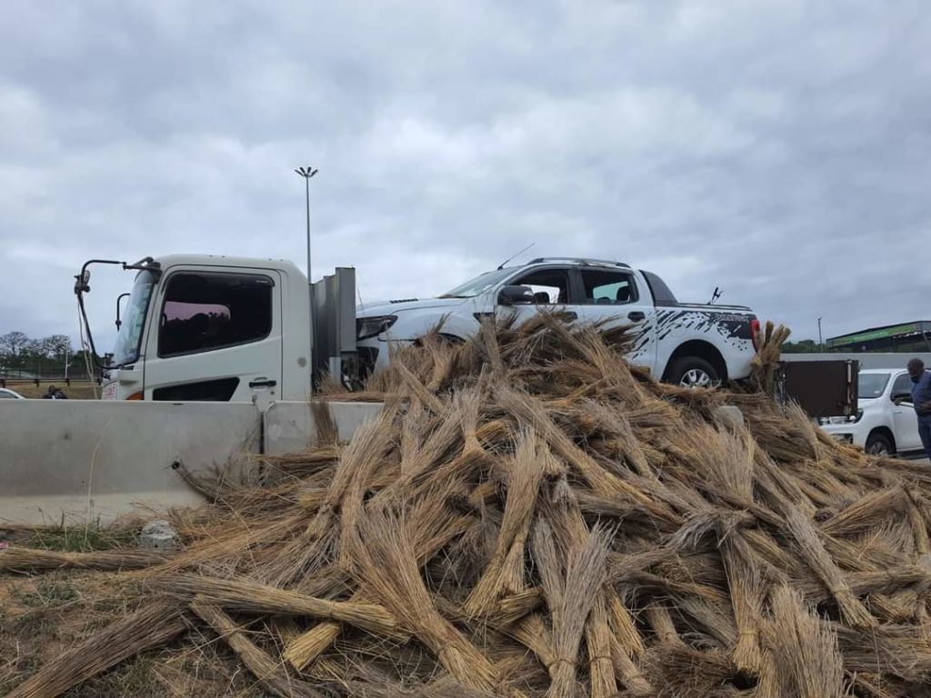 Stolen vehicle hidden under brooms en route to Mozambique recovered