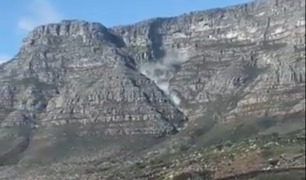 WATCH: Massive boulder rolls down Table Mountain