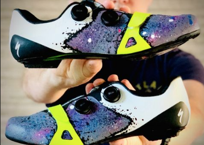 Functionality meets fashion with these funky hand-painted cycling shoes