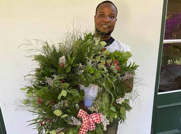 Local gardener Robert starts his own Christmas wreath business