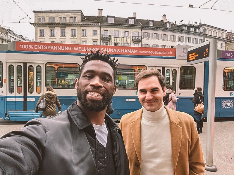 Kolisi and Federer are friendship goals as they roam the streets of Zurich together 