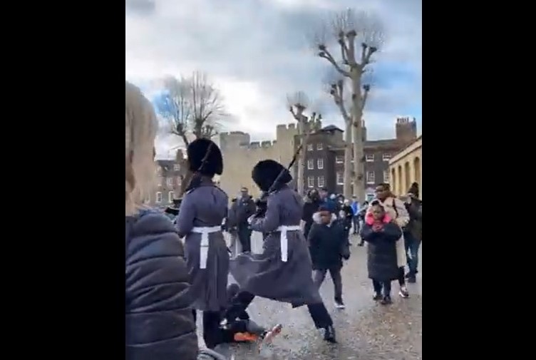 WATCH: Royal guard tramples over child who was in his way
