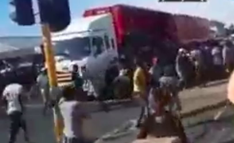 WATCH: CT residents help themselves after truck loses its load