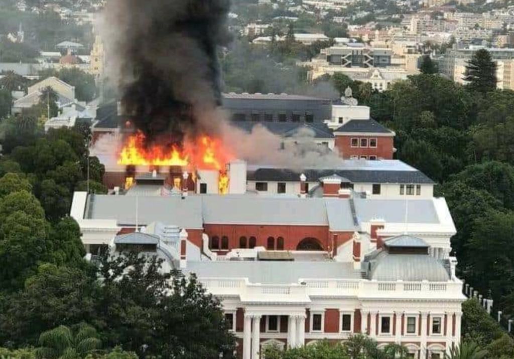 Ramaphosa says a suspect has been taken in for questioning: Parliament fire