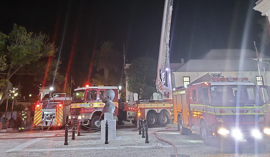 Parliament fire contained for now