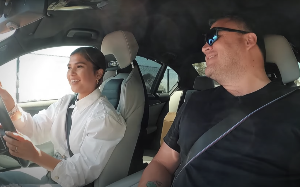 WATCH: Local businesswoman Aisha Baker and Ryan O’Connor drive the BMW M5