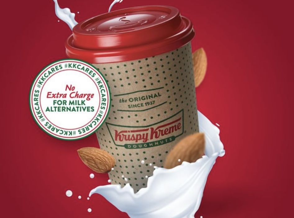Krispy Kreme South Africa makes vegan milk free of charge!
