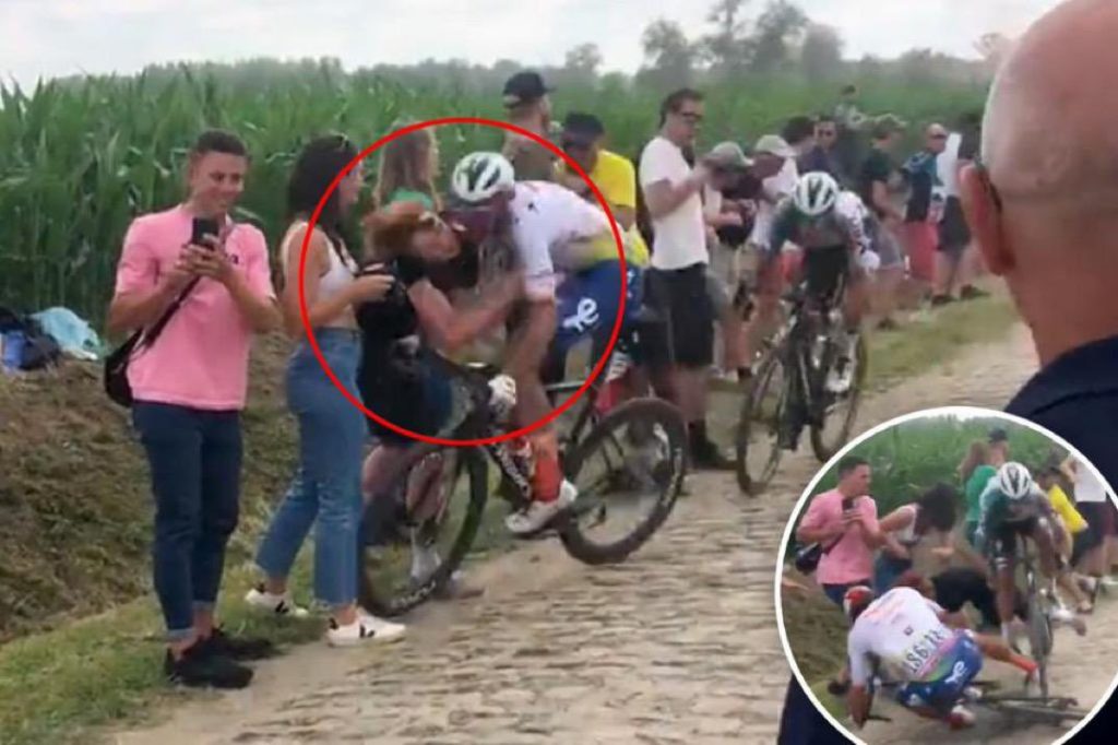 WATCH: Tour de France fan gets too close to the action crashing into rider