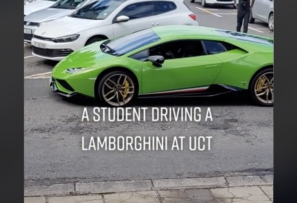 UCT student driving a R4.5 million Lamborghini goes viral