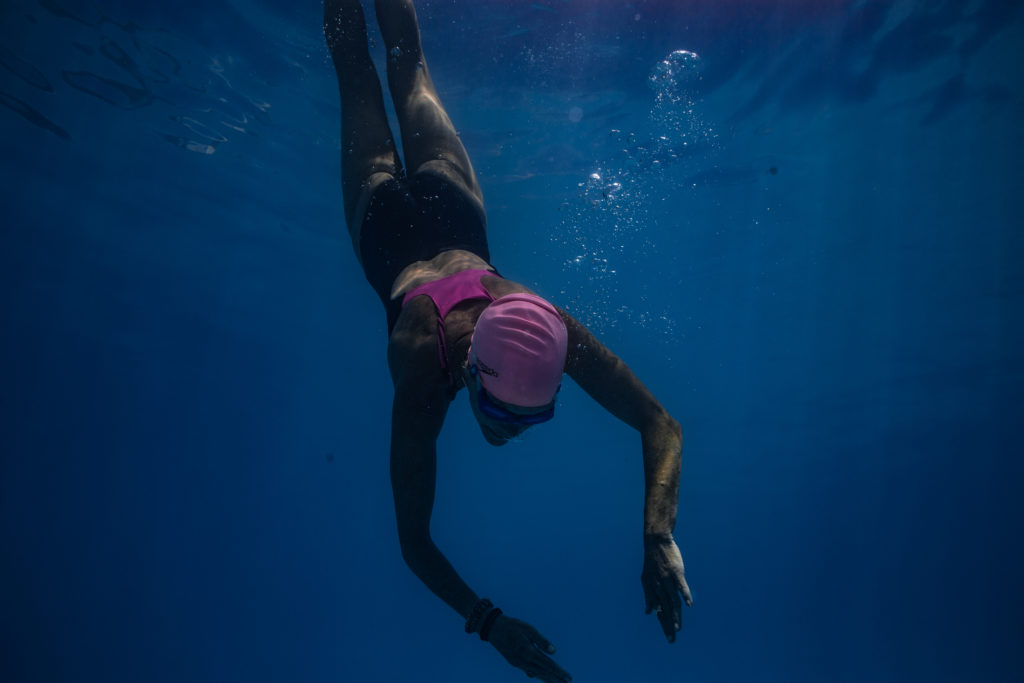 Under-ice freediver Amber Fillary swims towards a new record
