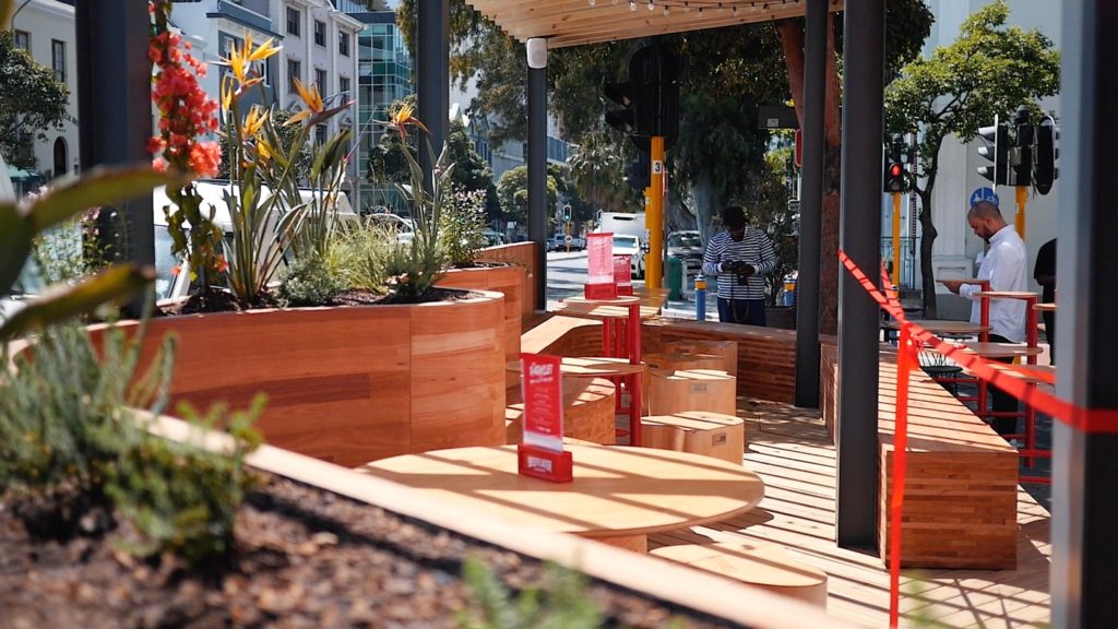 New urban parklet on Bree Street will save thousands of litres of water