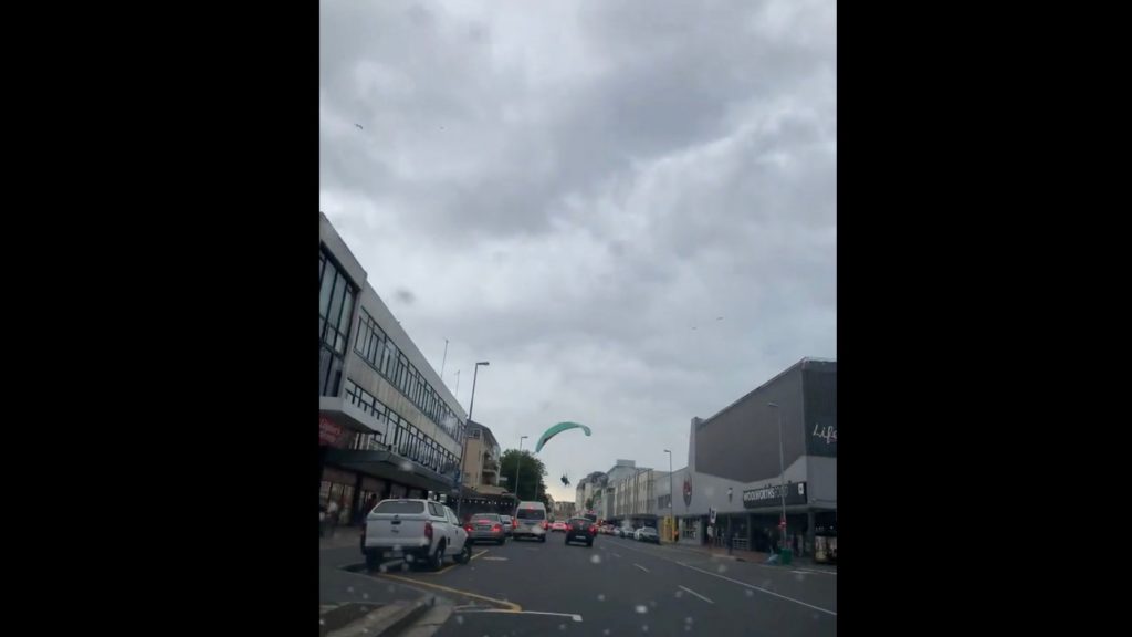 Paraglider makes unusual landing on Sea Point Main Road