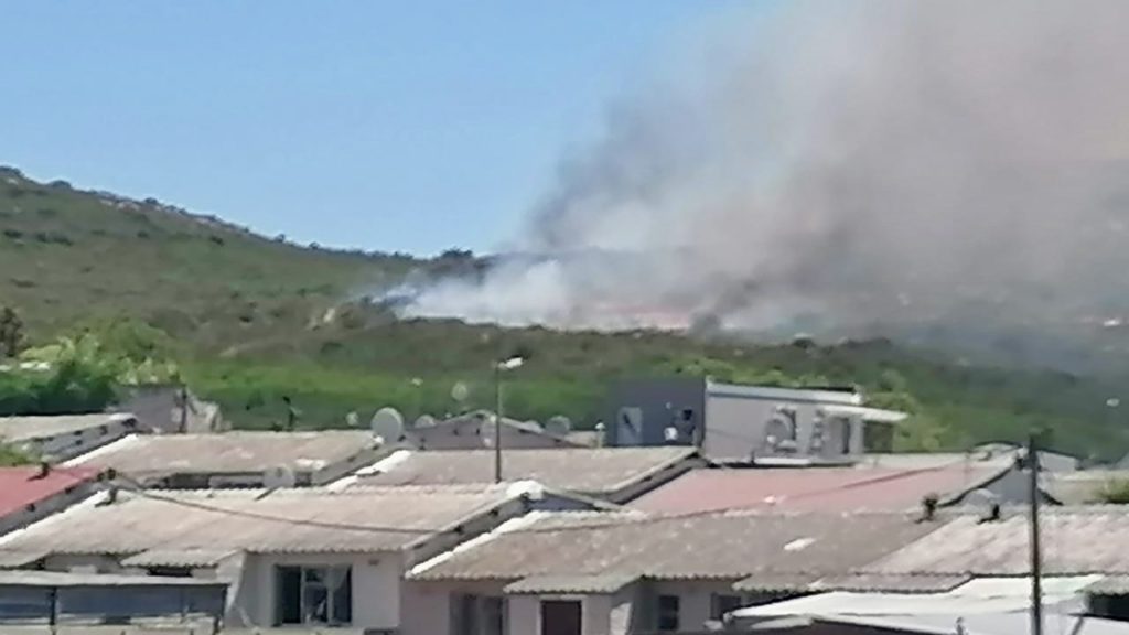 A fire is currently blazing in Ocean View, Cape Town