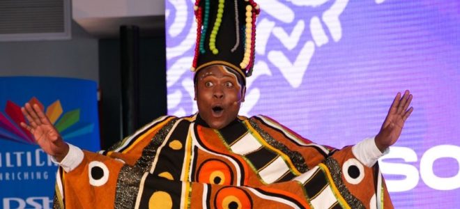Performer Bandile Skweyiya at the Cape Town Carnival launch. Picture: Supplied