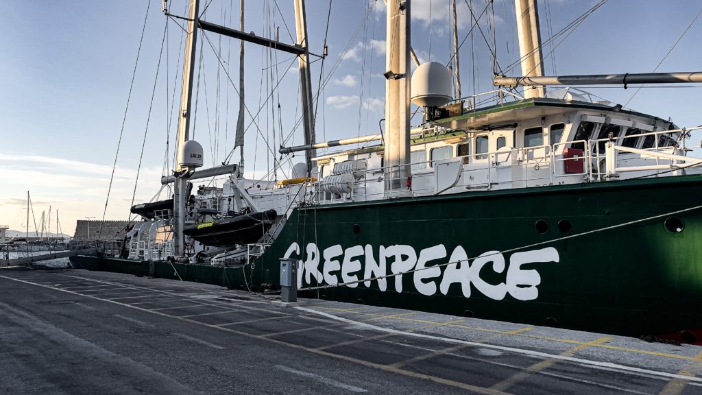 Activists protest the arrival of a Russian research ship in Cape Town