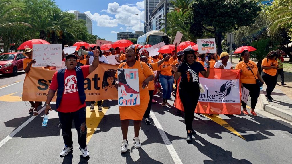 Sex workers and supporters march to Cape Town's Department of Justice