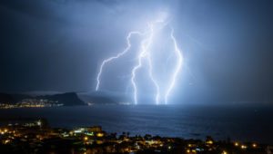 lightning in cape town by Jon Kerrin