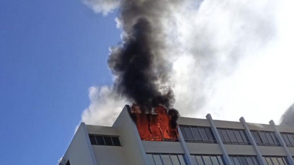 Fire engulfs building on Altena Road, Strand today