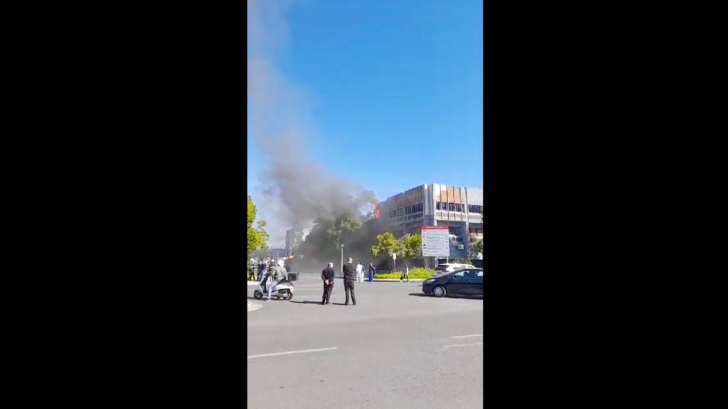 Video: Emergency services respond to storage building alight in Pinelands