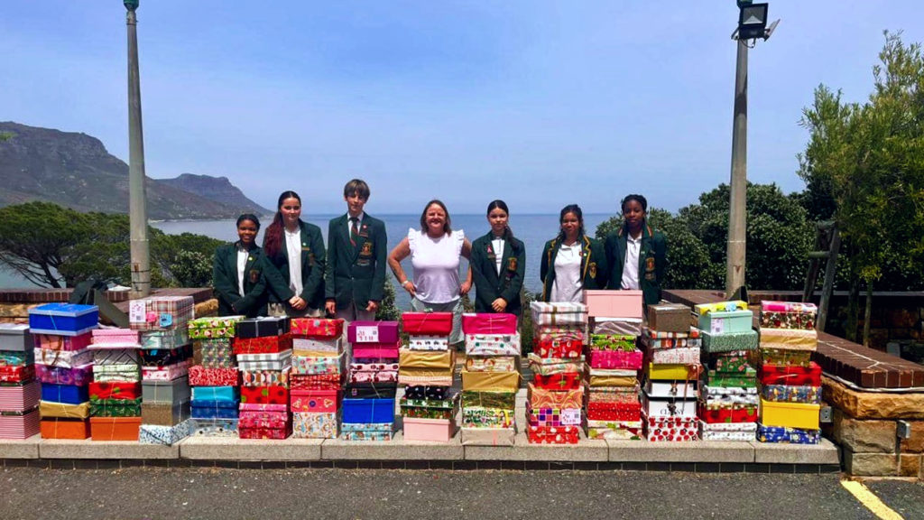 Camps Bay High School donates 103 gift-filled Santa Shoeboxes