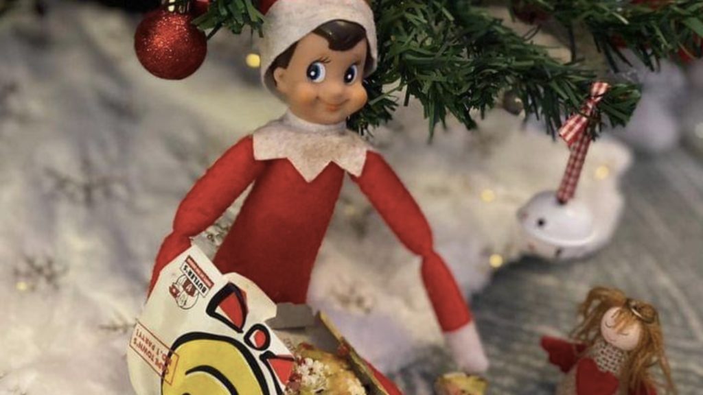 Win a pizza party with Butler's Pizza's Elf on the Shelf challenge