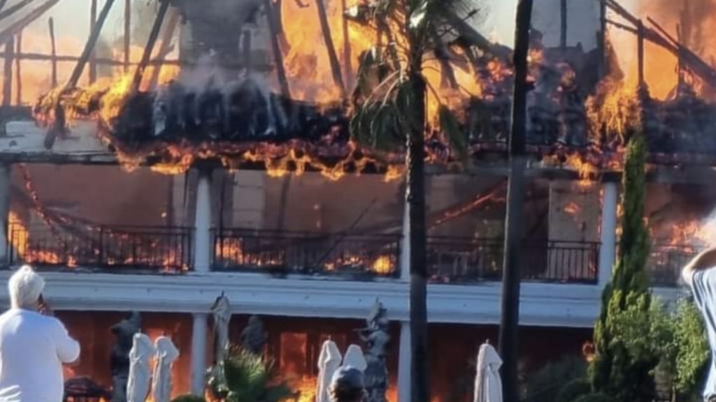 Shelley Point Hotel & Spa in St Helena Bay on fire on Tuesday