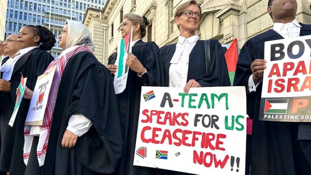 Protesters show support for South African case at International Court of Justice