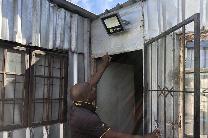 Solar lights mean shack dwellers can walk to the toilet at night