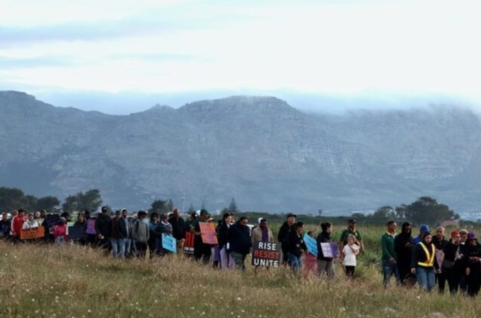 About 100 people walked around Princess Vlei in a march against gender-based violence on Friday evening. Photos: Matthew Hirsch